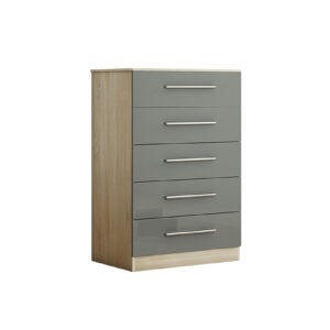 High Gloss Grey Trio Bedroom Set - Image 8