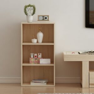 Oak Wood 3 Tier Cube Bookcase - Image 2