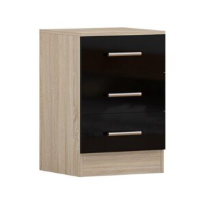 Black High Gloss Bedside - Image 3