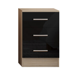 Black High Gloss Bedside - Image 2