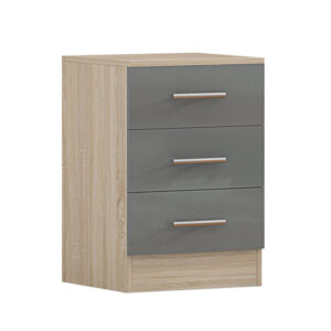 Grey High Gloss Bedside - Image 3