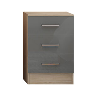 Grey High Gloss Bedside - Image 2
