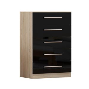 Black Three Piece Bedroom Furniture Set - Chest of Drawers Only - Image 1