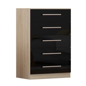 Black Three Piece Bedroom Furniture Set - Chest of Drawers Only - Image 3
