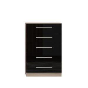 Black Three Piece Bedroom Furniture Set - Chest of Drawers Only - Image 5