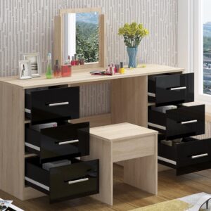 Black High Gloss Double Dressing Table - Image 5