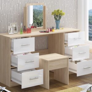 White High Gloss Double Dressing Table - Image 4
