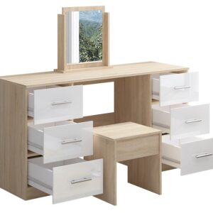 White High Gloss Double Dressing Table - Image 2