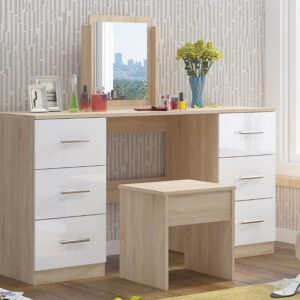 White High Gloss Double Dressing Table - Image 5