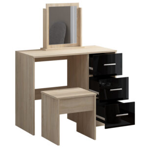 High Gloss Single Dressing Table Black - Image 4