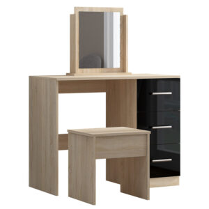 High Gloss Single Dressing Table Black - Image 5