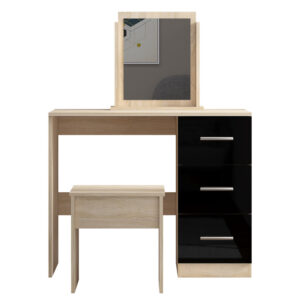 High Gloss Single Dressing Table Black - Image 2