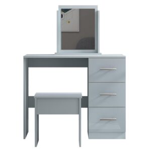 Full Grey High Gloss Single Dressing Table - Image 5