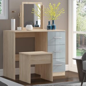 Grey High Gloss Single Dressing Table - Image 3