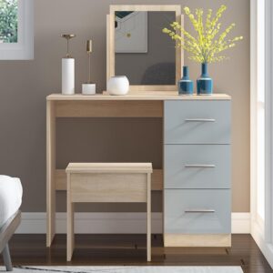 Grey High Gloss Single Dressing Table - Image 4