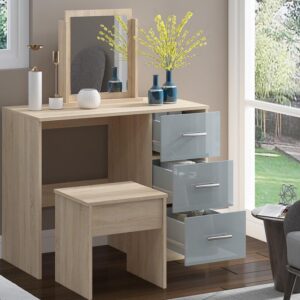 Grey High Gloss Single Dressing Table - Image 2