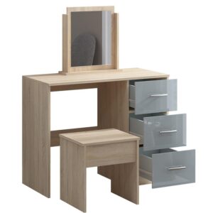 Grey High Gloss Single Dressing Table - Image 7