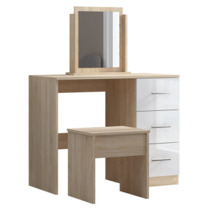 White High Gloss Single Dressing Table - Image 3