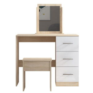 White High Gloss Single Dressing Table - Image 5
