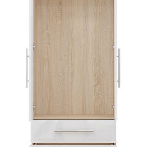 White 2 Doors + 2 Draws High Gloss Wardrobe - Image 4