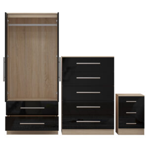 High Gloss Black Trio Bedroom Set - Image 2