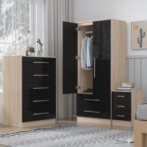 High Gloss Black Trio Bedroom Set - Image 13