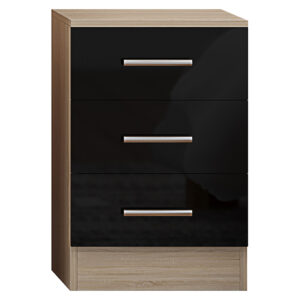 High Gloss Black Trio Bedroom Set - Image 7