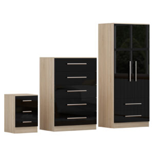 High Gloss Black Trio Bedroom Set - Image 8