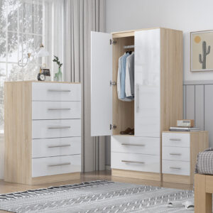 High Gloss White Trio Bedroom Set - Image 14