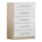High Gloss White Chest of Drawers for Bedroom
